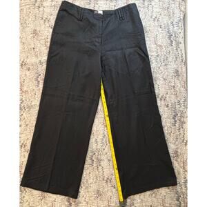 SAKS FIFTH AVE THREADS W 14 Black Linen 31” Ins Cinch Waist Wide Leg Pants